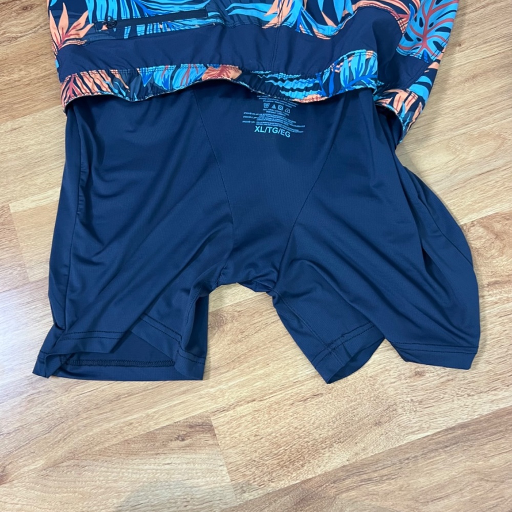 Speedo Blue Tropical Volley 14” Swim Trunks Gem